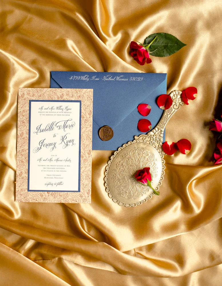 Beauty and the beast wedding invitations deals